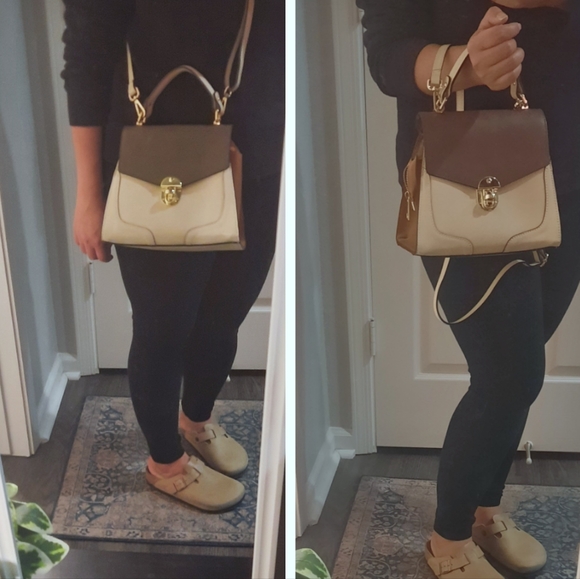 Vera Pelle Genuine Leather Color Block Shoulder Bag/Handbag - Picture 3 of 15